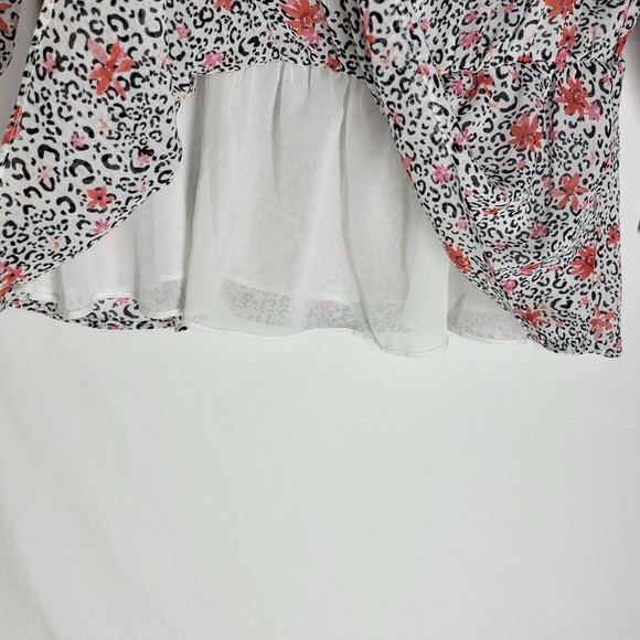 NWT Cato Est.1946 Womens Blouse Cheetah Floral Print Peplum Dolman Sleeve 14/16W - Picture 6 of 11